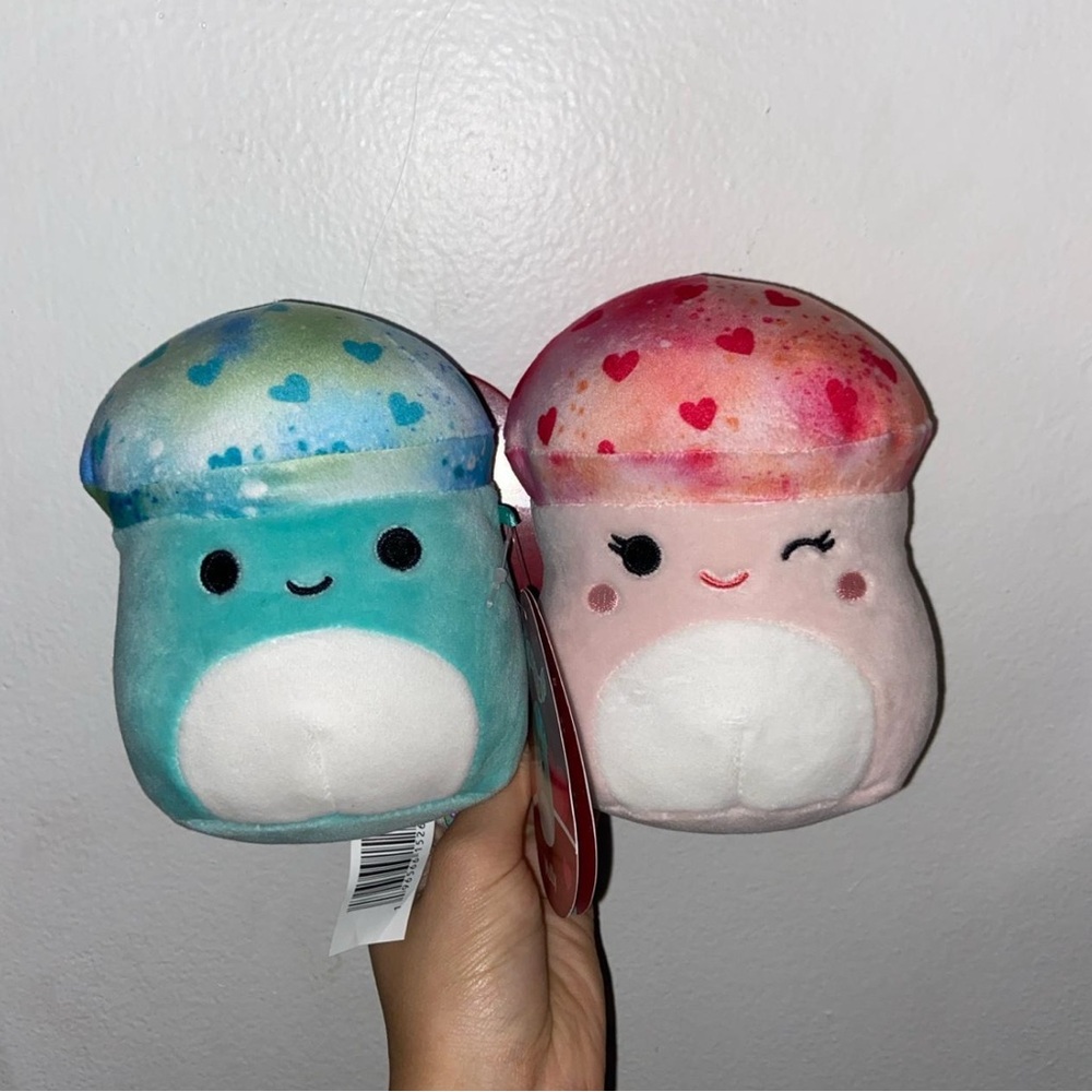 Cute Mini Mushroom Squishmallow Set - Blue and Pink cuties!